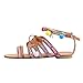 Produktbild VJGOAL Damen Sandalen, Frauen Mädchen Böhmen Sandalen Gladiator Leder Ethnischen Stil Sandalen Wohnungen Schuhe Pom-Pom Beach Party Sandalen Geschenke (33 EU, Mehrfarbig)