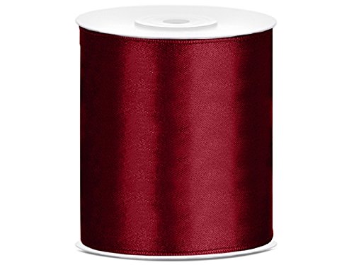 Tischband Satinband weinrot bordeaux, 25 Meter x 10 cm