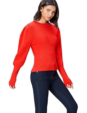 FIND Damen Strick-Pullover mit Ballonärmeln