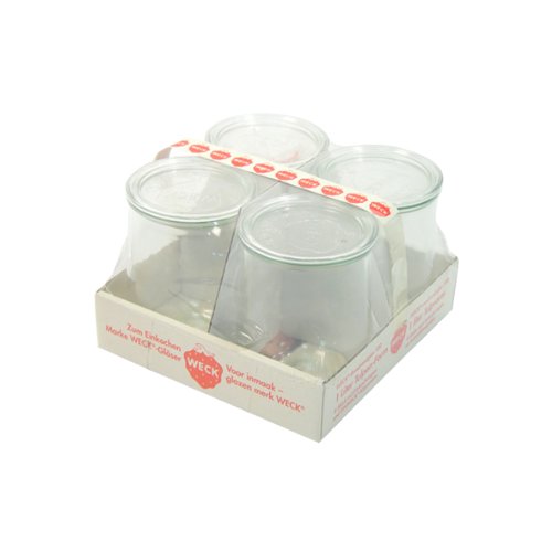 axentia Einkochgläser-Set – Einkochglas 4 Stück a 1 Liter – Einweckglas-Set mit Gummiring 5 Stück – Einwegglas mit Klammern 8 Stück – Einwegglaeser-Set mit Deckel – Sturzglas spülmaschinengeeignet - 2