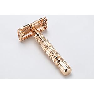 Baili ® Rose Gold Elegant Chrome Plated Butterfly Double Edge Safety Razor Fits All Double Edge Razor Blades, Gift For… - Image 3