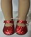 Produktbild The Wishlist Store Sparkle Glitter Shoes for 18 Inch Dolls or Bitty Baby, Ruby Red