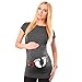 Produktbild Umstandsmode T-Shirt,Damen Schwanger Slogan Gedruckt T-Shirt Umstandsmode Stillshirt Umstandsshirt Mutterschaft mit Rundhalsausschnitt Kurzarm 2018 (L, Grau)