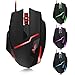 Price comparison product image Zelotes T10 Ergonomic Optical Wired Gaming Mouse with 7 Buttons and 7 Colors Breathing Light for Gamer PC Macbook Laptop (Black)