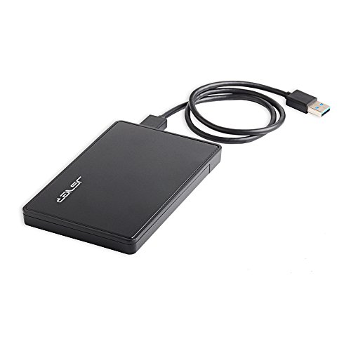 JSVER 2,5 Zoll Externes Festplattengehäuse USB 3.0 für 7mm und 9,5mm 2,5 Zoll Interne HDD SSD, SATA III und UASP Beschleunigung - 6