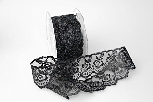 Christa-Bänder Dekoband Spitze 40mm schwarz ohne Draht