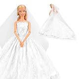 ❤️Princesa ideal: blanco vestido con novia de cenicienta muñeca chispas imaginación de los niños y hacer realidad un sueño de la princesa para las niñas.