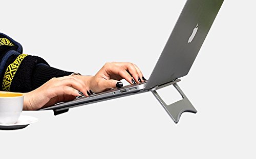 XFAY Ergonomic Aluminium Portabler Kühlend Laptopständer Notebookständer für Laptops, Notebook PC, MacBook (Silber)