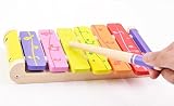 B&Julian® Kinder Xylophon Holz 6 Klangplättchen Instrument Musikspielzeug Glockenspiel für Kinder ab 18 Monate - 