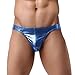 Produktbild Unterhose Männer Unterwäsche Ronamick Männer Lackleder Tasche Farbblock T-förmige Unterwäsche Push Up Knickers Shorts Slips Underwear Badehose (L, Blau)