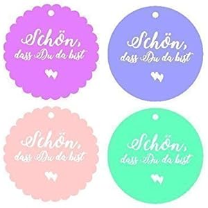25 Geschenkanhänger Tags Etiketten Schön, dass Du da bist