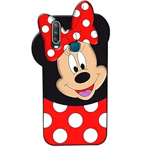 Cute Girlish 3D Micky Mouse and Minnie Mouse Soft Back Cover for VIVO Y17