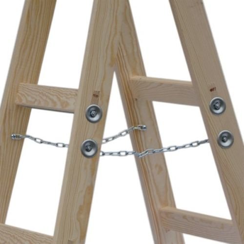 Systafex® Leiter Doppelstufenleiter Malerleiter Elektrikerleiter Stehleiter Holzleiter (3 Stufen) 95cm - 2