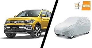 Accessories Cart Water Proof and Dust Proof Silver Polyster Car Body Cover for Volkswagen Taigun
