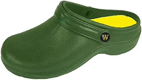 Women's Garden Clogs, Backdoor Shoes, Slip On, Lightweight, Synthetic, For Her, Green Size 6