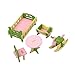 Produktbild Sharplace 5 Pcs Miniatur Kinderzimmer Holz Möbel Set für 1:12 Puppenhaus - Stuhl + Tisch + Schaukelpferd + Cradle + Kinderbett