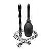 CleanStream black all-in-one shower enema system with stainless steel hose and two nozzles