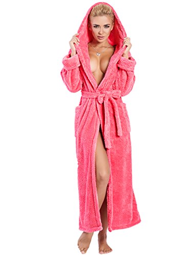 Preisvergleich Produktbild DKaren-Nachtwäsche Damen Bademantel DIANA lang (XS - 2XL) (M, Koralle)