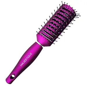 Vented Hair Brush 9 Row By Majestique Premium Purple Series - Vente Hairbrush for Men and Women, Vent Brushes With Ball Tipped Bristles for Wet Short Curly Straight Hair for Blow Drying & Hair Styling (Purple-HR104)