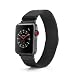 Produktbild Excellentas Milanese-Armband kompatibel mit Apple Watch 42/44 mm Serie 1, 2, 3, 4 Magnet Edelstahl Uhrenband Smartwatchband in Schwarz
