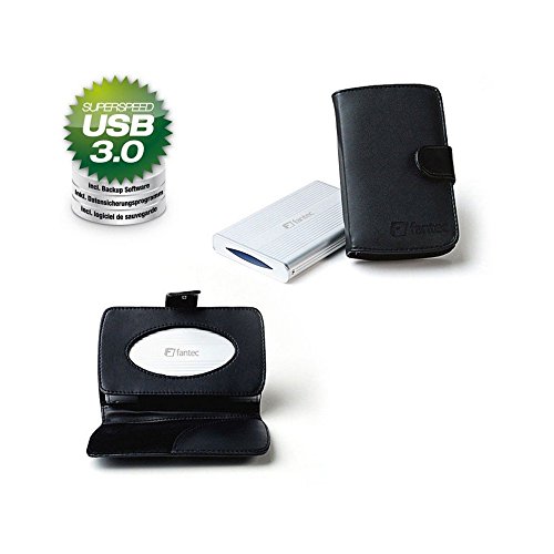 FANTEC DB-228U3 Externes Festplattengehäuse (für den Einbau einer 6,35 cm (2,5 Zoll) SATA Festplatte oder SSD, USB 3.0 Anschluss, inkl. One Touch Backup Funktion, Aluminium Gehäuse) silber - 4