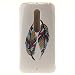 Produktbild Motorola Moto X Style Hülle, Hozor Gemaltes Muster Transparent Kante Silikonhülle Ultra Slim Weich TPU Silikon Kratzfeste Handyhülle Schutz Case Backcover - Zwei Federn