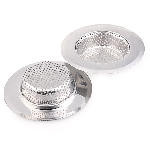 2 Abflußsieb Edelstahl Küche Spüle Sieb Drain Protectors perfekt für Küche und Badezimmer Waschbecken (72mm) - 2