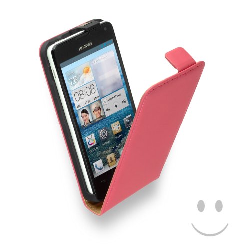 yayago Premium Flip-Style Leder Tasche -Ultra Flach- Ledertasche in Pink für Ihr Huawei Ascend Y300 - 3