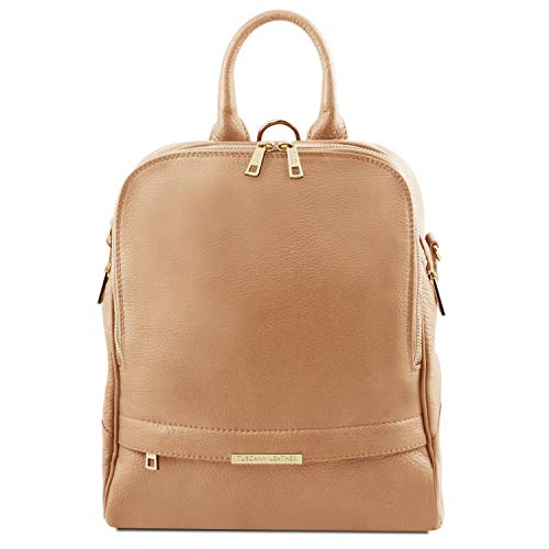 Preisvergleich Produktbild Tuscany Leather TLBag Lederrucksack für Damen aus weichem Leder Champagne