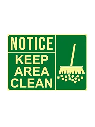 999Store office supplies sunboard keep area clean sticker signage sign board Green (30X22 Cm)