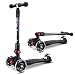 Produktbild Double Beauty D.B Kinderscooter Dreiräder Kinderroller Roller Scooter LED Blinken für Kinder ab 3 Jahren,in 4 Höhen verstellbar,bis 100kg belastbar, mit PU Rädern (Schwarz)