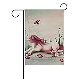 Material: 100% poliéster. SUNOP Bandera de jardín de poliéster con Unicornio de 30 x 45 cm para decoración de macetas de jardín al Aire Libre, decoración de Fiestas, Suministros de casa, 12x18(in)