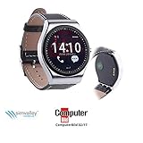 simvalley Mobile Smartwatch Android: Smartwatch mit Bluetooth 4.0, Metallgehäuse, Herzfrequenz, Nachrichten (Smartwatch iPhone)