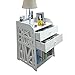 Produktbild Klapptisch YANFEI, Weiß Geschnitzte Nachttische, 4-Tier Dekor Regal Bücherregal 2 Schubladen Display Lagerregal 30 * 30 * 50cm, 40 * 30 * 50cm (größe : 40 * 30 * 50cm)