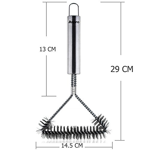 Anpro Grillbürste BBQ Inkl. Silikonpinsel Best Reinigungswerkzeuge für Gasgrill, holzkohlegrill, Elektrogrills und Smoker - 2