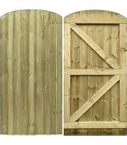 Bespoke Custom Made To Measure UPTO HEIGHT 5ft  150cm High  Tongue Groove Semi Braced Arch Top Pathway Garden Pedestrian Gate Width Between 75cm 90cm Hinge Pack Option Removed 8713 - View #8