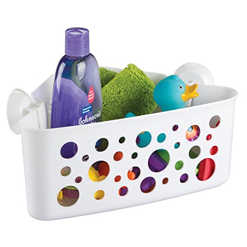 InterDesign 09552EU Bubblz Power Lock Ultra Dusch-Eckkorb fürs Bad für Kinder und Babys für Shampoo, Conditioner, Seife PET 30,48 x 20,95 x 14,61 cm, Weiß - 2
