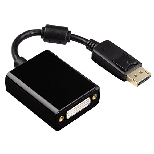 Hama DisplayPort-Adapter, DP-Stecker auf DVI-Buchse, 4K Ultra HD, vergoldet, doppelt geschirmt, ideal für DP-Schnittstellen (Grafikkarte/Notebook), schwarz