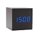 Produktbild Onerbuy Wooden Digital Cube Wecker Touch Sound Aktiviert Schreibtisch Uhr Tragbare Reise Uhr mit LCD Display für Zeit, Temperatur, Kalender, 3 Alarm Einstellungen (Schwarz)