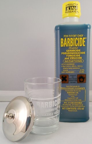 Barbicide 16fl.oz Solution and Manicure Table Jar