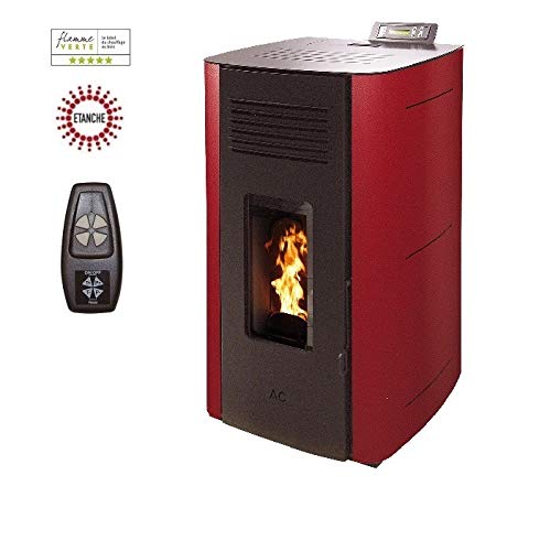 Poêle à granules HYDRO ELIO ETANCHE 13KW - Bordeaux option télécommande