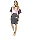 Produktbild Vivida Lifestyle Poncho mit Kapuze Handtuch und Umziehilfe am Strand, beim Surfen und Schwimmen verwendbar - Pink/Grau, M/L