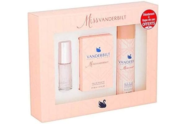 Miss Vanderbilt - Coffret Eau de Toilette 30 ml - Spray Déodorant 150 ml - Vaporisateur de Sac 15 ml