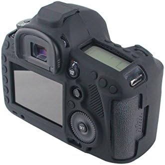 JUNIPA Professional Camera Silicone Rubber Housing Case Protective Cover for Canon EOS 5D Mark III, 5DS, 5DSR Digital SLR Camera - Black