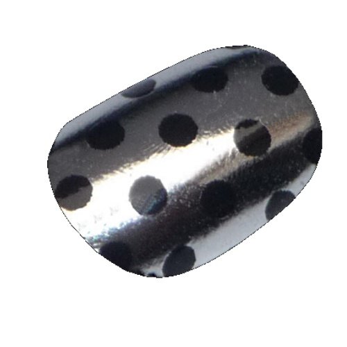 Chix Nails Nail Wraps Black On Silver Polka Dot Fingers Toes Vinyl Foils Minx Trendy Style