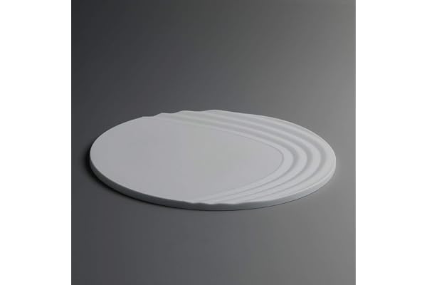 ICNBUYS Lot de 2 dessous de plat / verre antidérapants en silicone - Passe au lave-vaisselle, au congélateur, au micro-ondes et au four - Inspirés des Jardins Japonais - Blanc, 19 cm