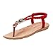 Produktbild friendGG Damen Elastic Band Böhmen Mädchen Offene Spitze Süße Sandalen Flache Strand Sommerschuhe