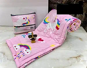 Chillanas Premium Unicorn Soft Glace Cotton Reversible AC Comforter / Blanket / Duvet Kids/ Adult. (Pink Unicorn, Single Bed- 60X90)