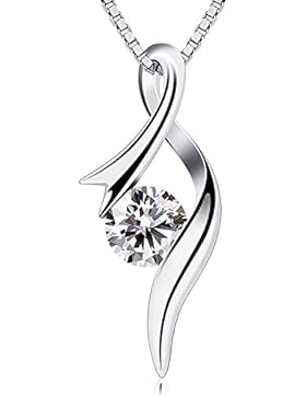 B.Catcher Kette Damen Anhänger 925er Silber Halskette 5A Zirkonia Notenschlüssel 45CM Kettenlänge Weihnachten...