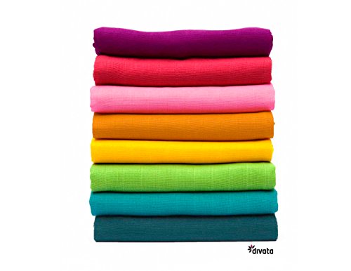 divata bunte Mullwindeln 3er Set – Mädchen – farbige Mulltücher, Spucktücher aus 100% Baumwolle, Oeko-Tex-Zertifiziert, 80×80 cm - 3